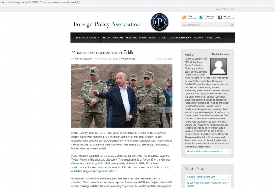 Издание Foreign Policy написало об обнаруженном в Эдилли массовом захоронении