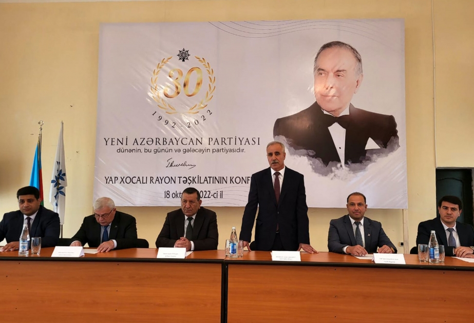YAP Xocalı rayon təşkilatı Yeni Azərbaycan Partiyasının yaradılmasının 30 illiyi münasibətilə konfrans keçirib