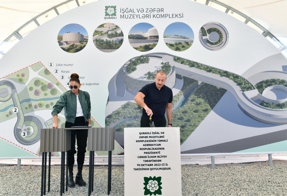 President Ilham Aliyev and First Lady Mehriban Aliyeva viewed master plan of Gubadli city and laid foundation stone for Occupation and Victory museums complex VIDEO