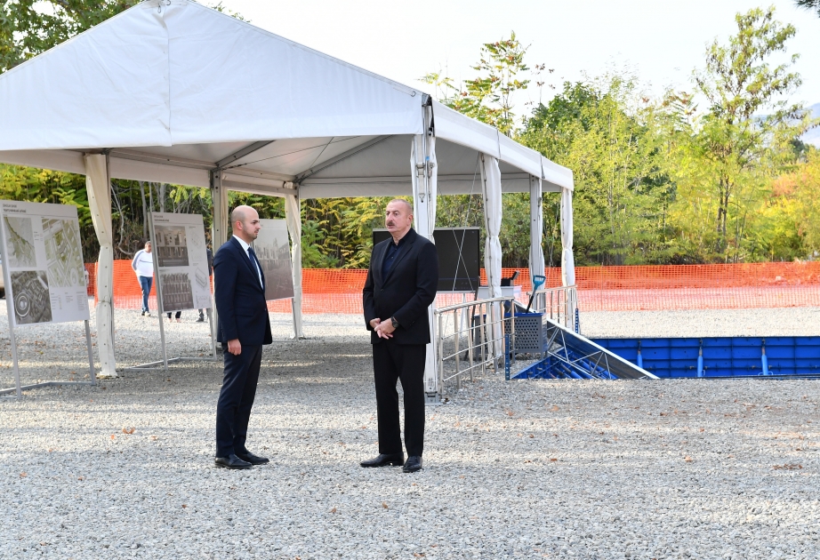 President Ilham Aliyev laid foundation stone for first residential building in Zangilan VIDEO
