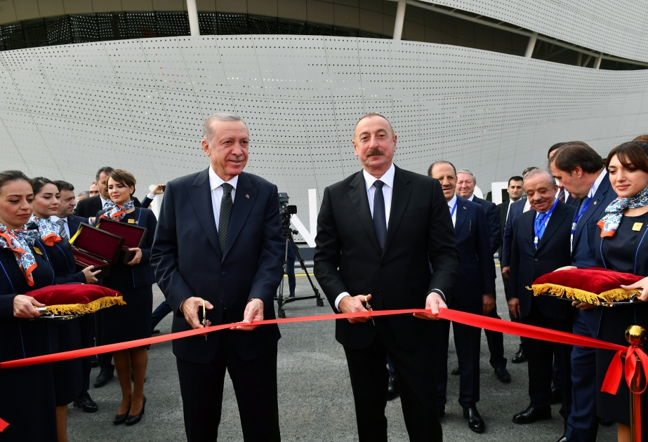 Inauguration ceremony of Zangilan International Airport was held  President Ilham Aliyev and President Recep Tayyip Erdogan attended the opening ceremony VIDEO