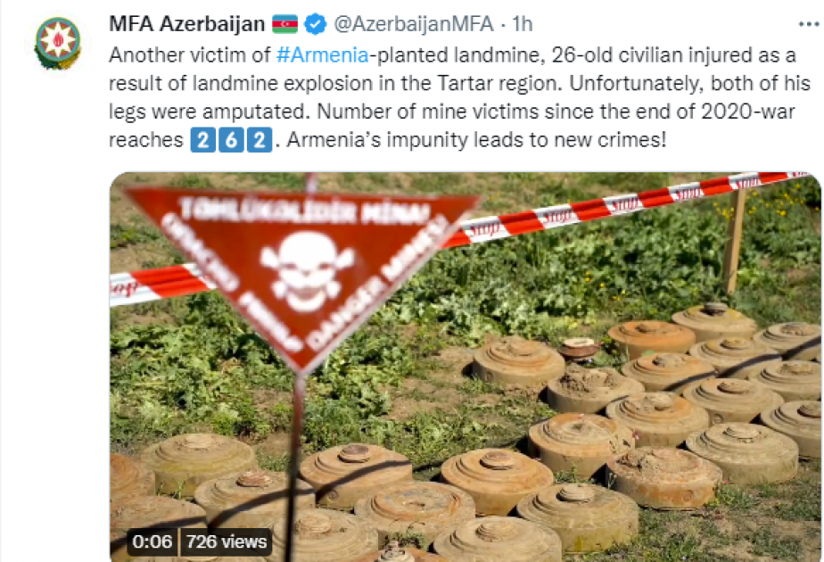 МИД: Безнаказанность Армении открывает путь к новым преступлениям