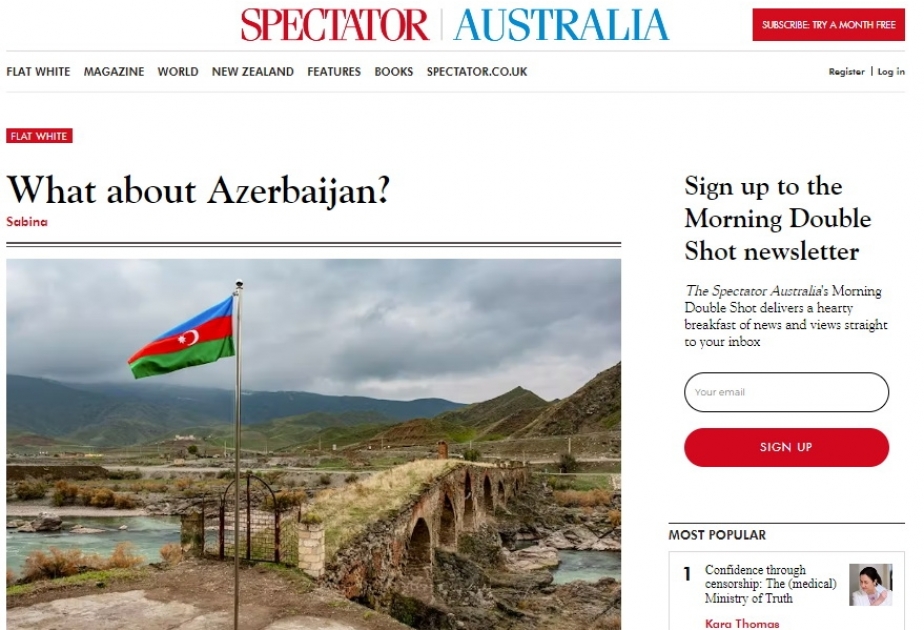 Avstraliya saytı Ermənistanın Azərbaycana qarşı ərazi iddiaları barədə geniş məqalə yayıb