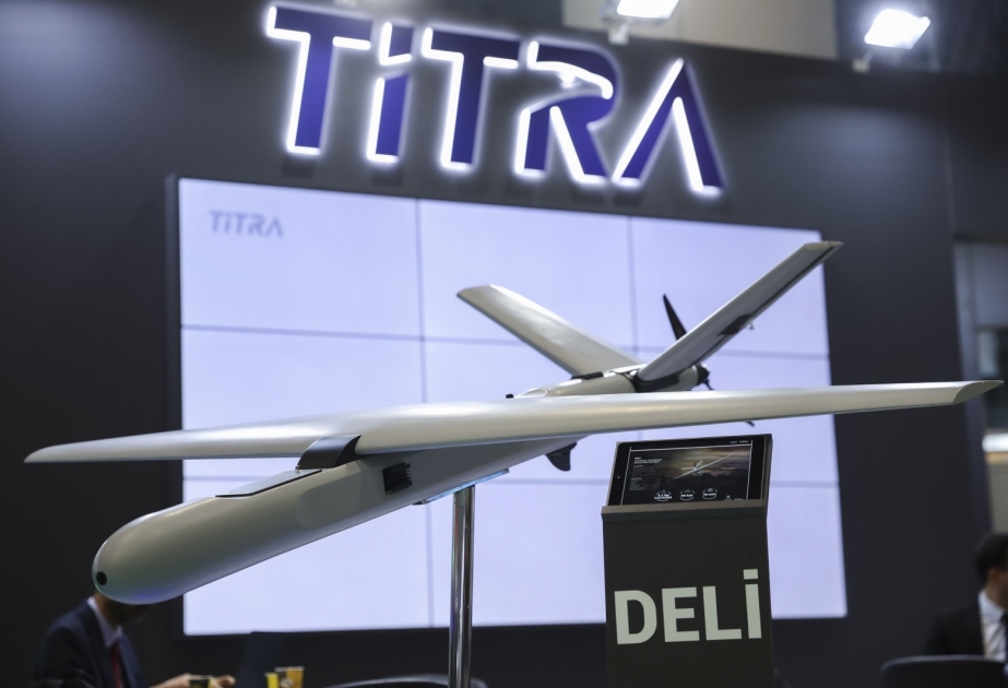 Turkiye's new kamikaze drone "Deli" exhibited at SAHA Expo in Istanbul
