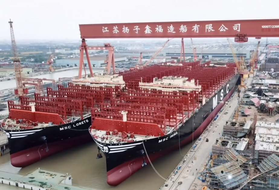 World's largest container ships undock from east China