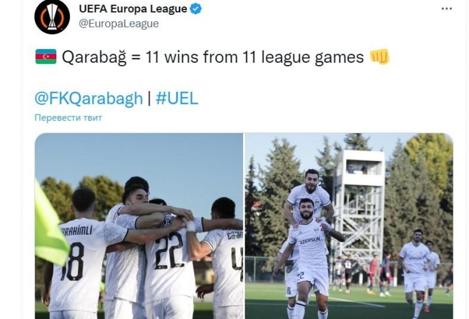UEFA növbəti dəfə “Qarabağ” klubu ilə bağlı paylaşım edib
