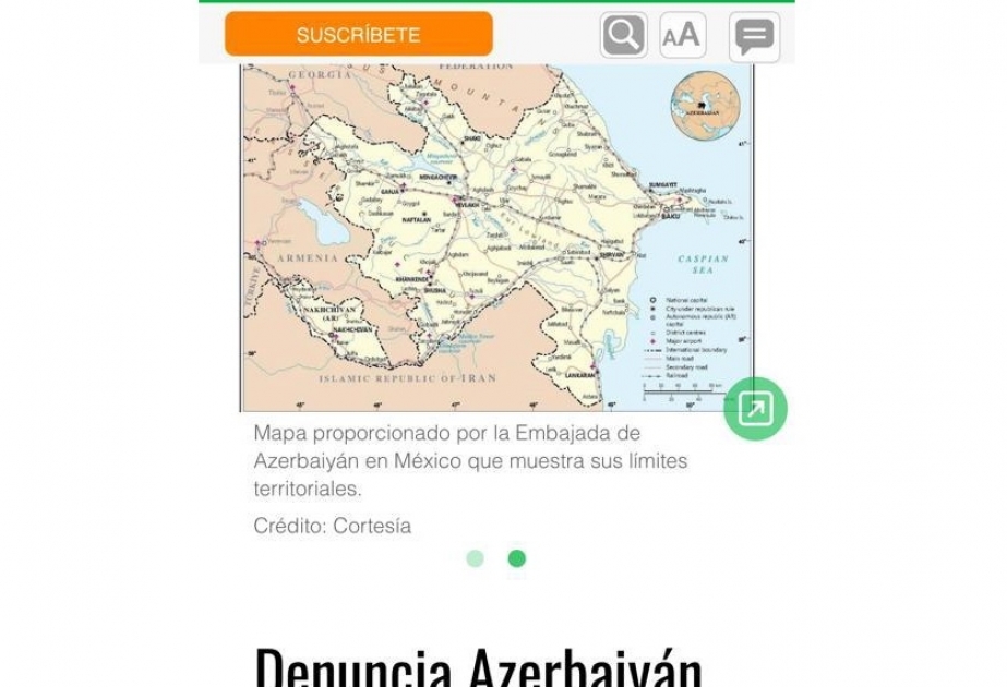 Meksika mətbuatında erməni təxribatları barədə xəbərlər davam edir