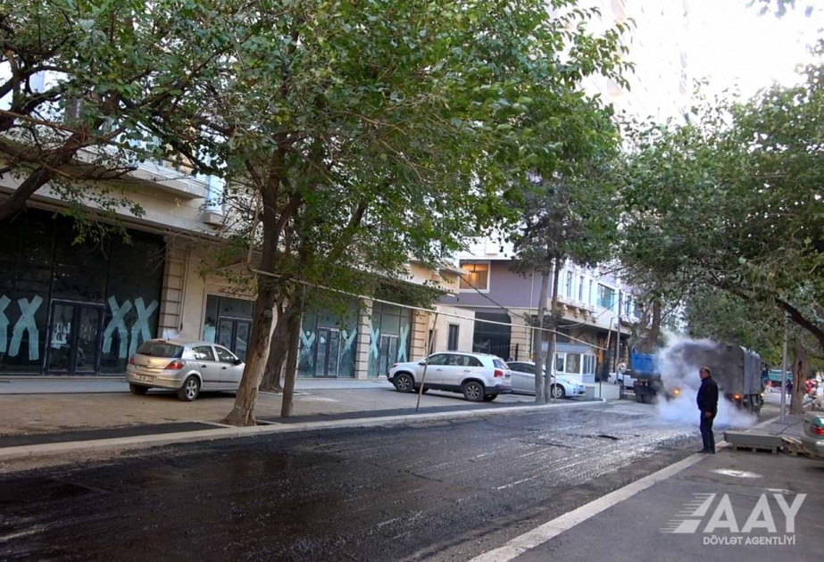 Nərimanov rayonunda Məsud Əlizadə küçəsinin təmir işləri yekunlaşır