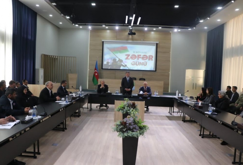 Zəfər Günü ilə əlaqədar şəhid ailələrinin üzvləri və Vətən müharibəsi iştirakçıları ilə görüş keçirilib