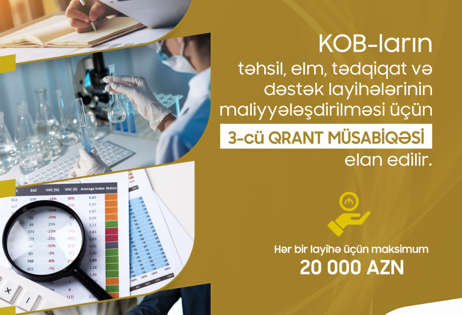 KOB-ların təhsil, elm, tədqiqat və dəstək layihələrinin maliyyələşdirilməsi ilə bağlı müsabiqə elan olunub