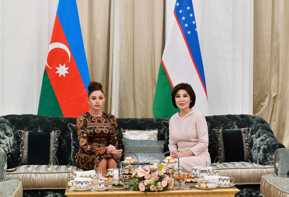 First Lady of Azerbaijan Mehriban Aliyeva met with First Lady of Uzbekistan Ziroatkhon Mirziyoyeva VIDEO