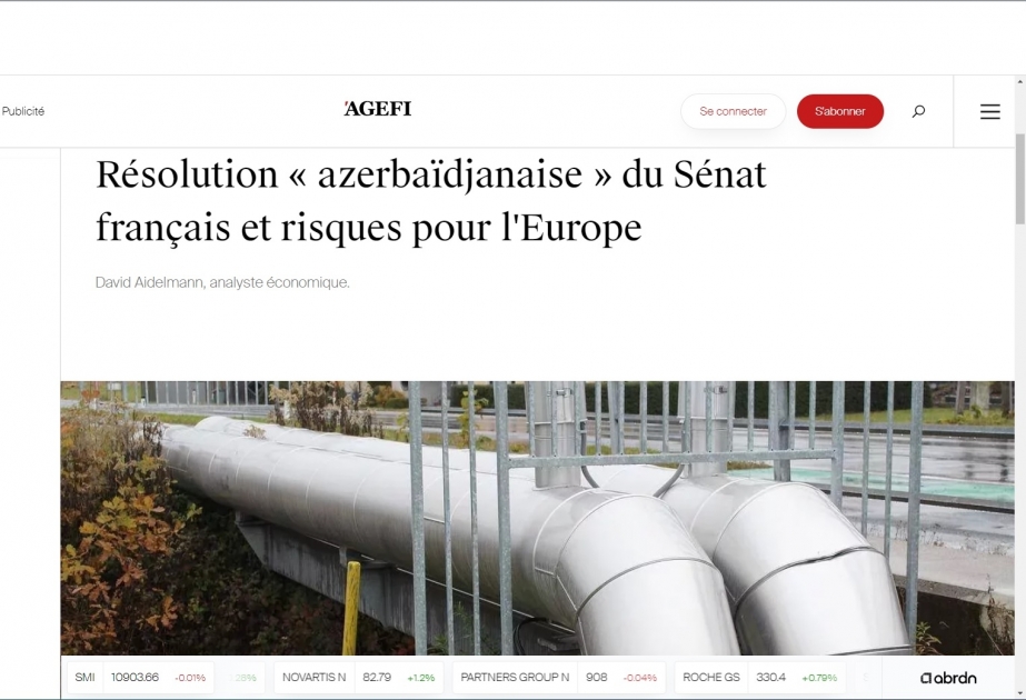 İsveçrə: “Fransa Senatının “Azərbaycan” qətnaməsi və Avropa üçün risklər”