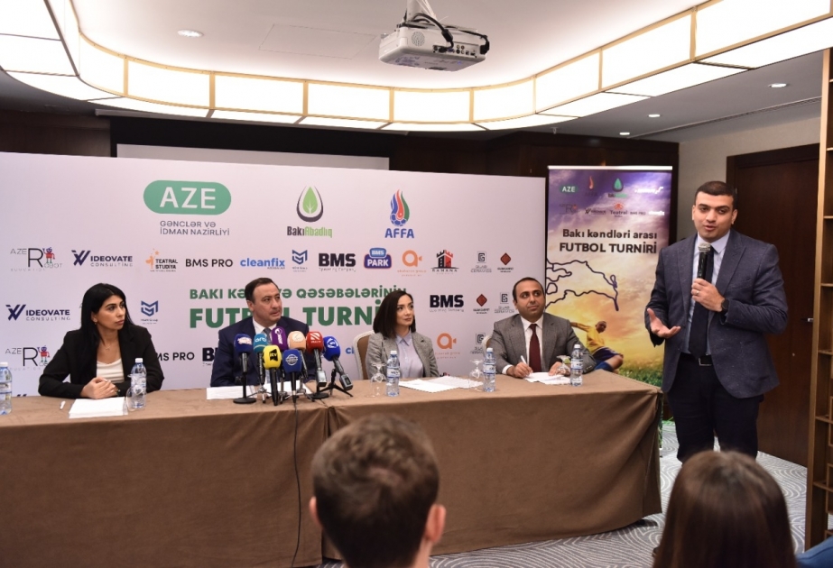 Bakı kənd və qəsəbələri arasında futbol turnirinin final görüşünə həsr olunan mətbuat konfransı keçirilib
