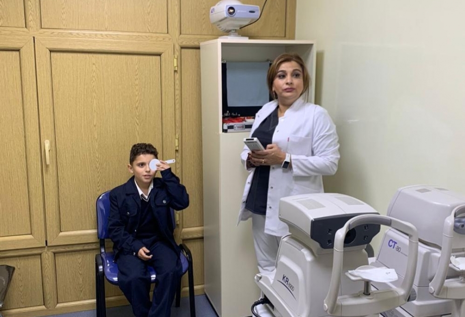 Valideyn himayəsindən məhrum olmuş uşaqlar üçün 1 nömrəli internat məktəbində oftalmoloji aksiya keçirilib
