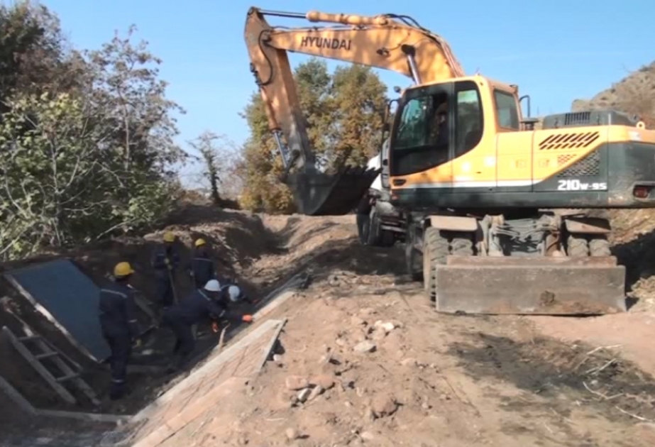 Göygöldə torpaq məcralı kanal beton üzlüyə alınır