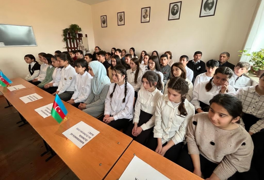 Qusarda məktəblilər narkomaniya və erkən nikahın fəsadları barədə maarifləndiriliblər
