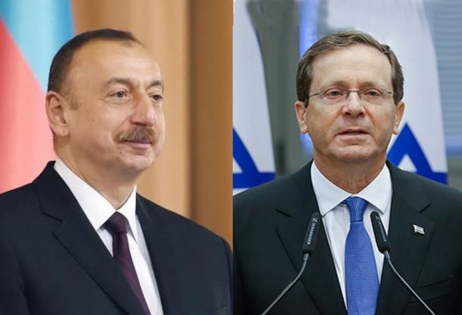 以色列总统艾萨克·赫尔佐格与阿塞拜疆总统伊利哈姆·阿利耶夫通电话