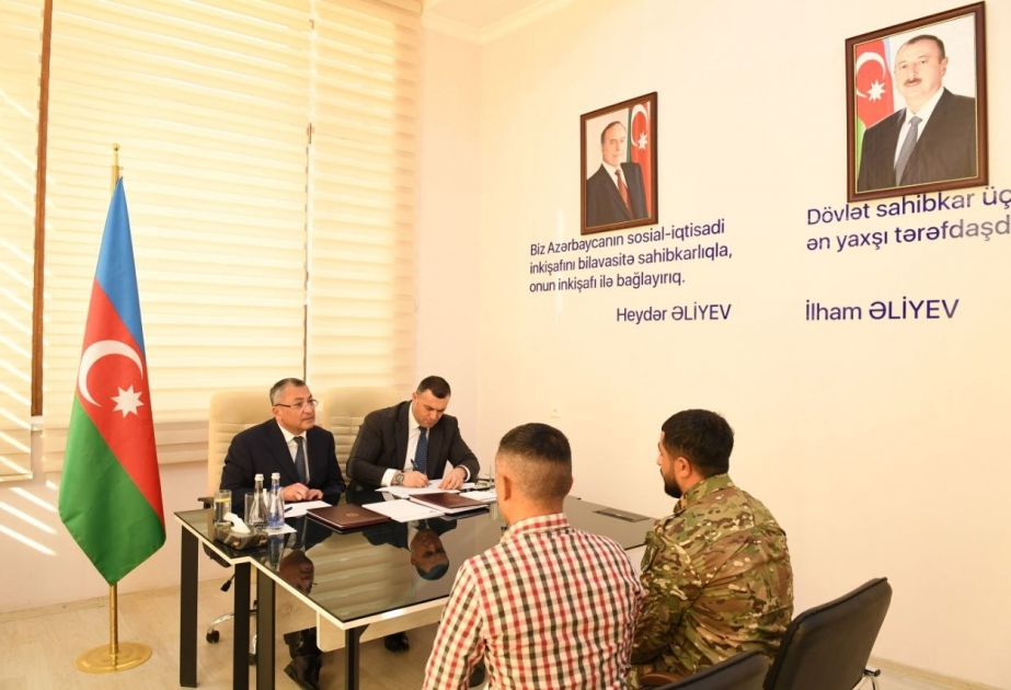 Dövlət Komitəsinin sədri Ağdamda keçmiş məcburi köçkünlərin müraciətlərini dinləyib