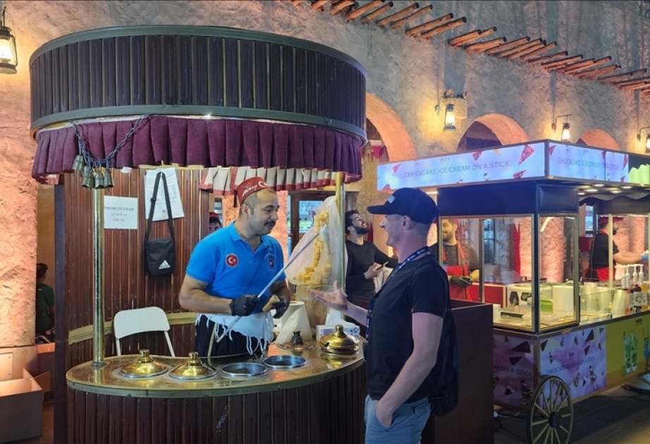 Ice cream vendor introduces Turkish treat to World Cup fans in Doha