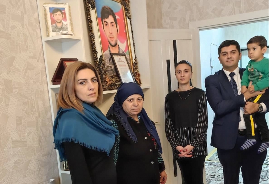Vətən müharibəsi şəhidinin ailəsi ziyarət olunub