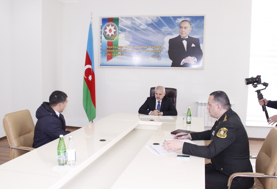 Səfərbərlik və Hərbi Xidmətə Çağırış üzrə Dövlət Xidmətinin rəisi Masallıda vətəndaşları qəbul edib