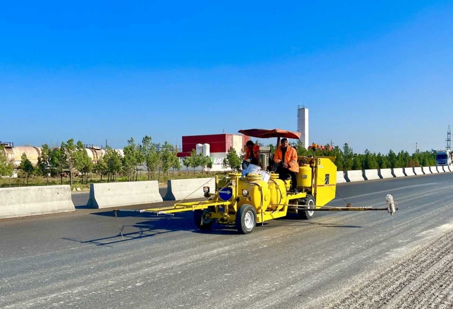 H.Z.Tağıyev - Sumqayıt avtomobil yolunda son tamamlanma işləri aparılır VİDEO
