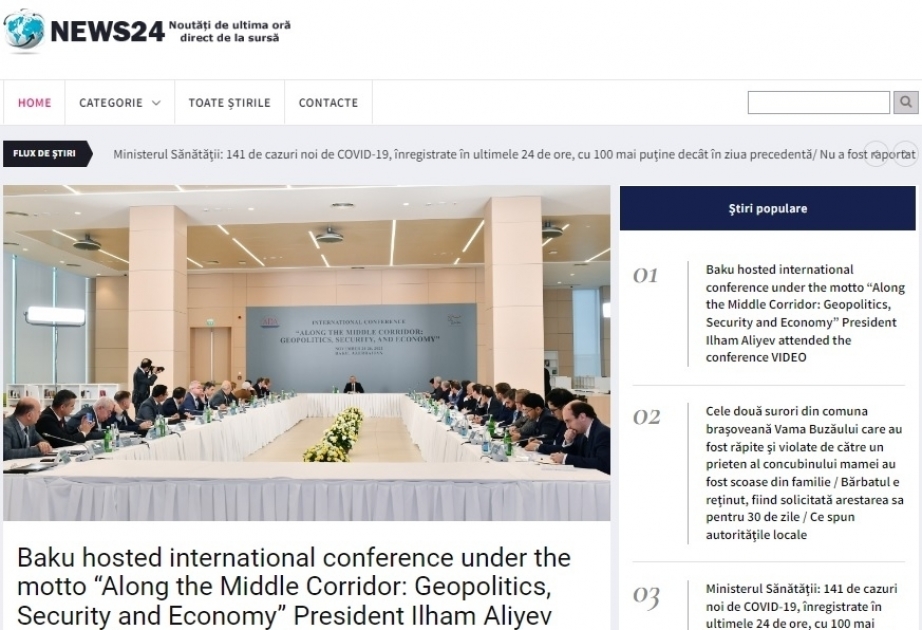 Romanian and Bulgarian media outlets highlight President Ilham Aliyev’s remarks at ADA-hosted international conference
