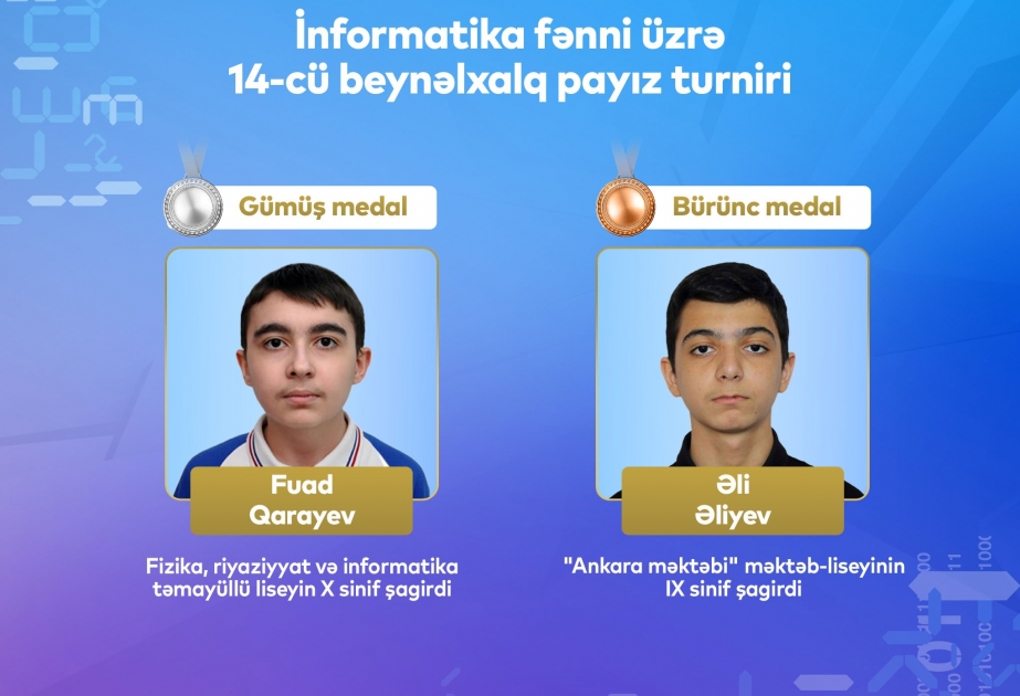 İnformatika üzrə beynəlxalq turnirdə məktəblilərimiz uğur qazanıblar