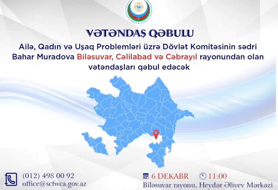 Komitə sədri Biləsuvarda vətəndaşların müraciətlərini dinləyəcək