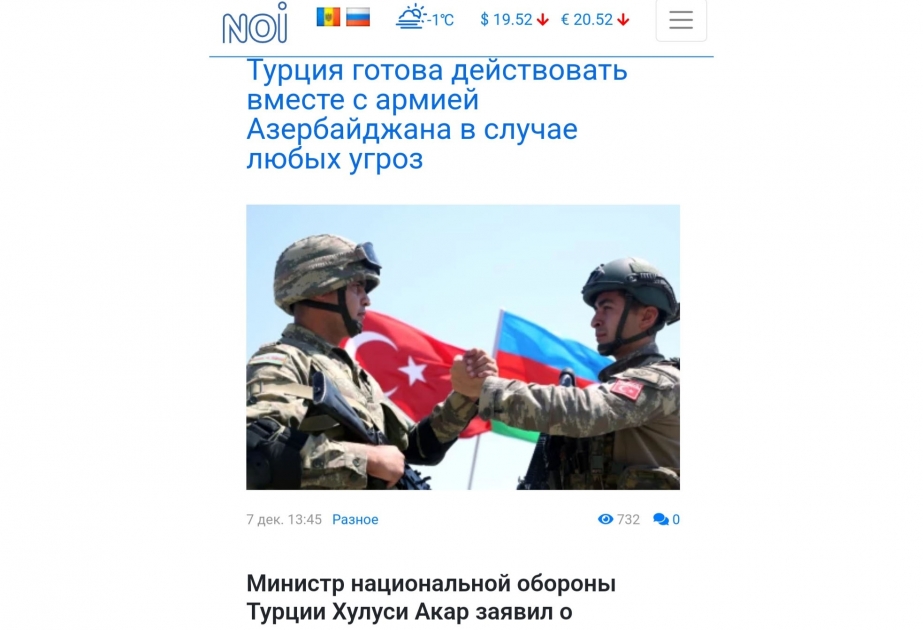“Qardaş yumruğu” hərbi təlimi Moldova KİV-lərinin diqqət mərkəzində