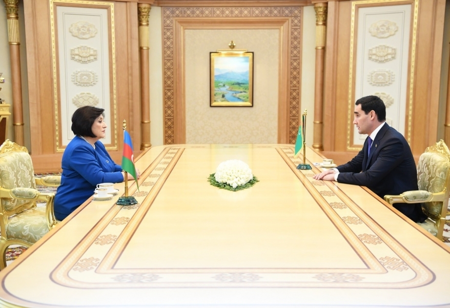 Speaker of Milli Majlis Sahiba Gafarova meets with President of Turkmenistan Serdar Berdimuhamedov