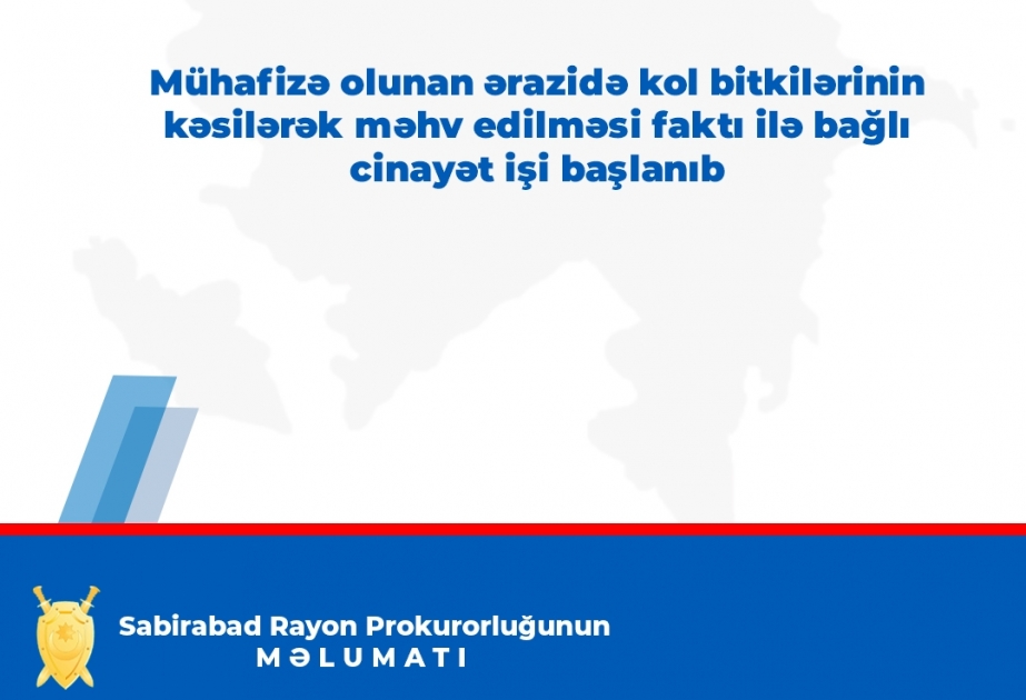 Mühafizə olunan ərazidə kol bitkilərinin məhv edilməsi faktı ilə bağlı cinayət işi başlanıb