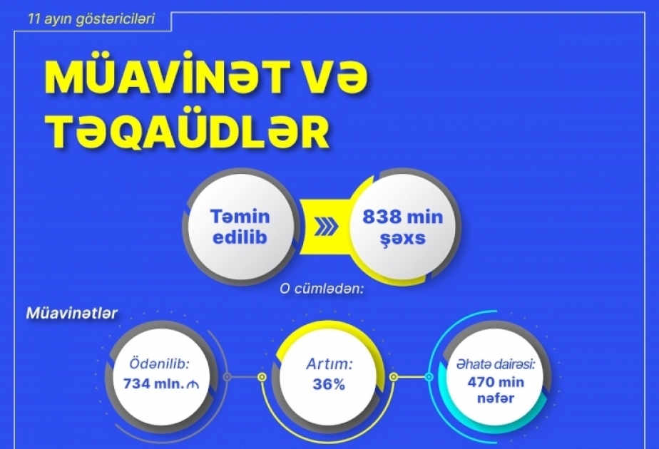 Bu il 838 min şəxs sosial müavinət və təqaüdlə təmin edilib