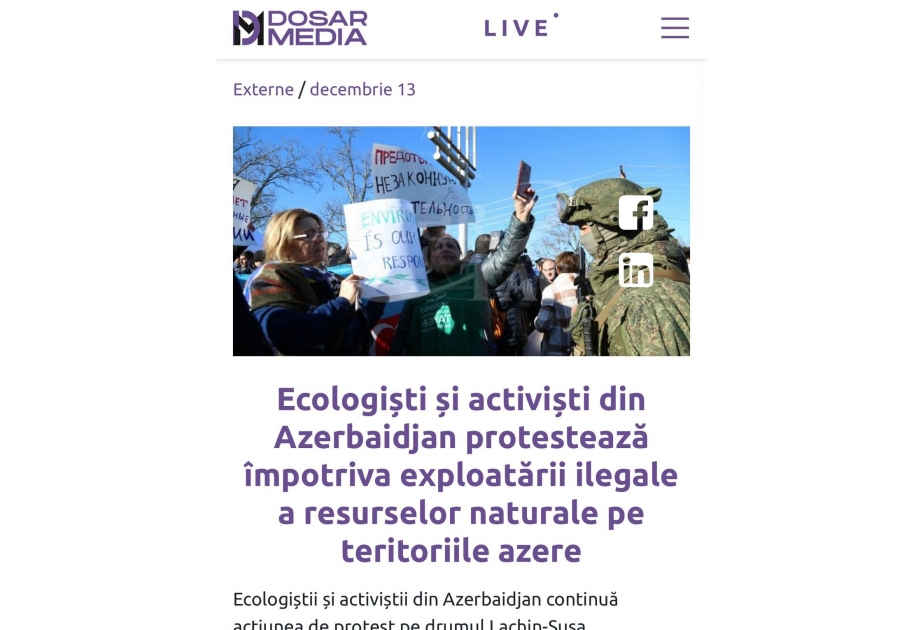Moldova mətbuatı Azərbaycan ekoloqlarının etiraz aksiyasından yazır