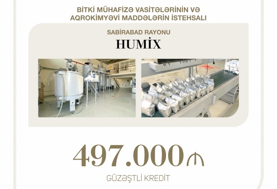 Sabirabadda aqrokimyəvi maddələrin istehsalı üçün güzəştli kredit ayrılıb
