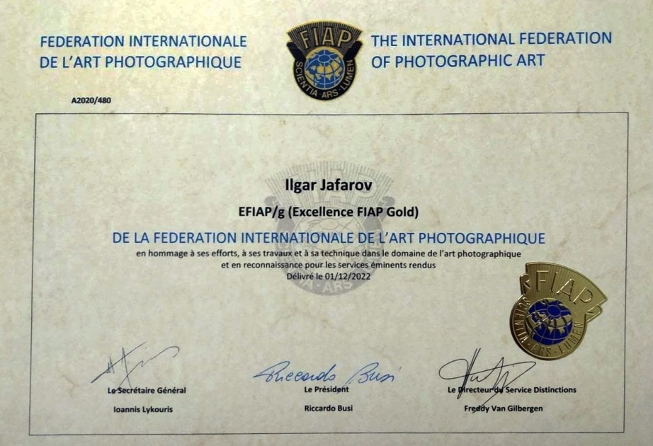 AZERTAC’s photo correspondent honored with Excellence FIAP Gold title
