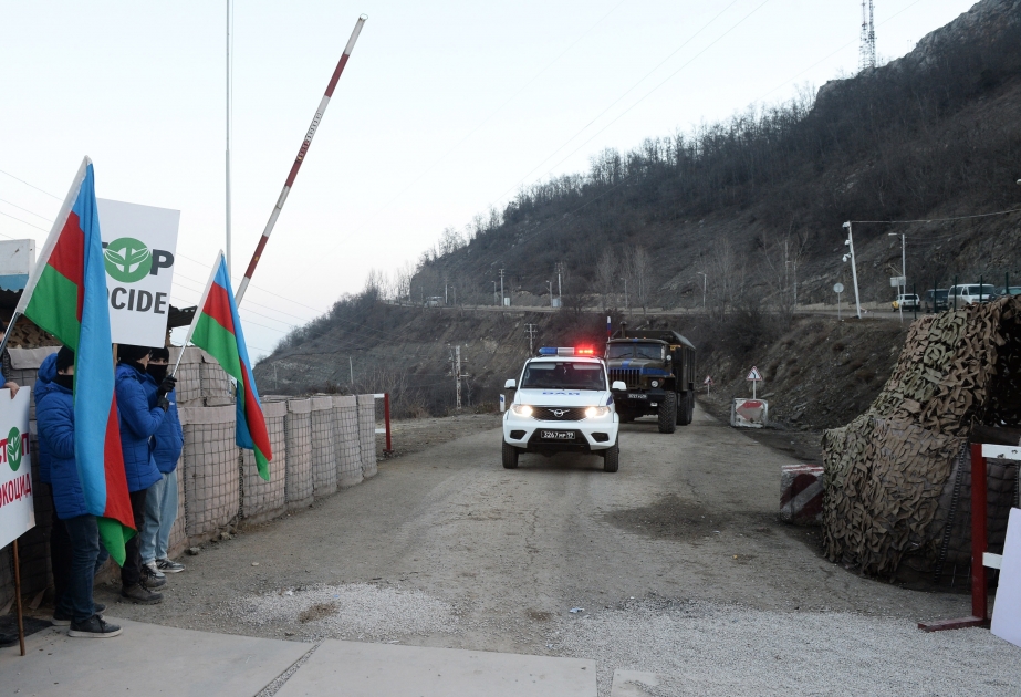 Sülhməramlıların avtomobili Laçın-Xankəndi yolundan növbəti dəfə maneəsiz keçib