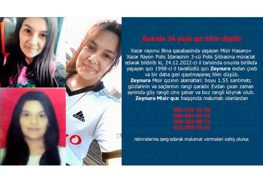 Bakıda 24 yaşlı qız itkin düşüb