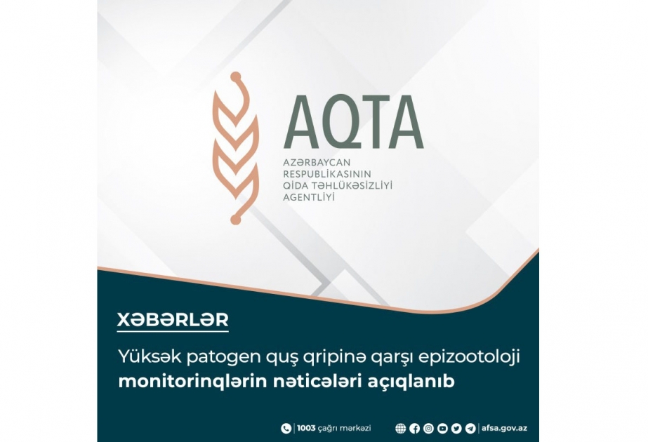 Yüksək patogen quş qripinə qarşı epizootoloji monitorinqlərin nəticələri açıqlanıb