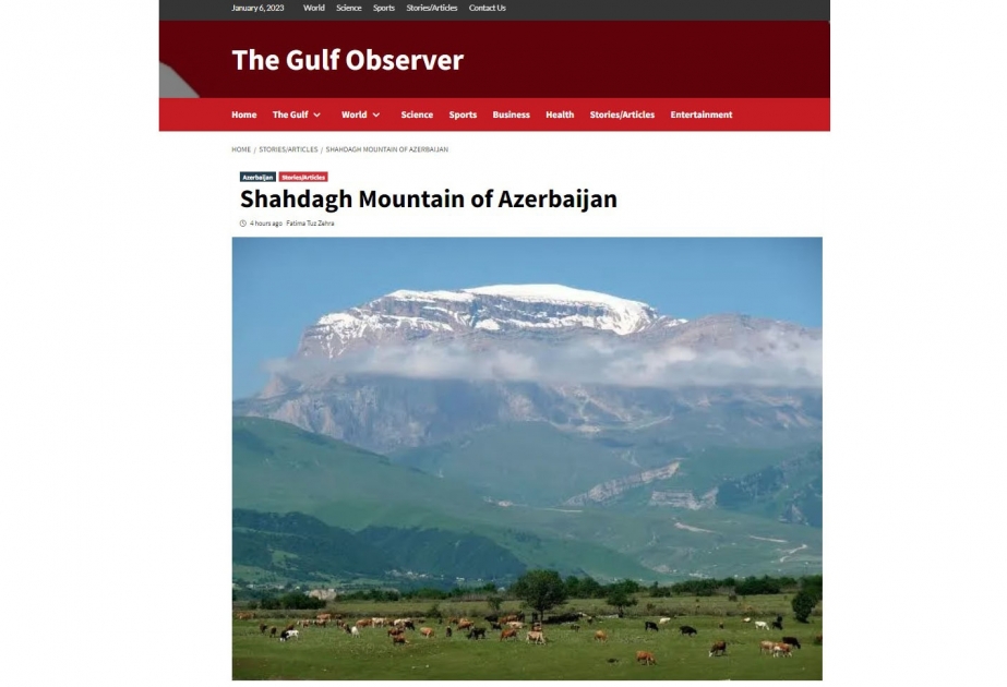 “Gulf Observer” portalında Şahdağın füsunkar təbiətindən bəhs edən məqalə yayımlanıb
