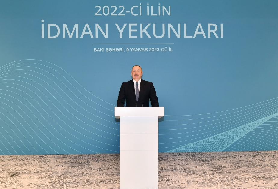 Prezident İlham Əliyev ötən ilin idman yekunlarına həsr olunmuş mərasimdə iştirak edib YENİLƏNİB 2 VİDEO