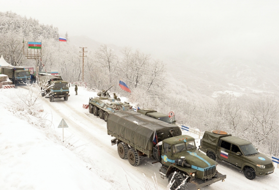 Conditions created for unhindered passage of 14 vehicles belonging to Russian peacekeepers along Lachin-Khankandi road