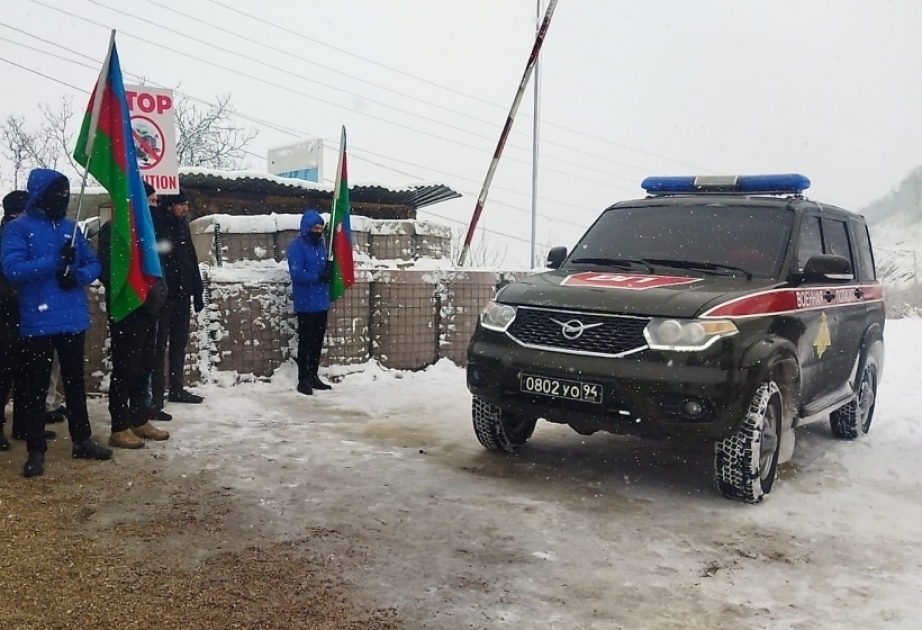 Russian peacekeepers’ passenger car passed freely along Lachin-Khankandi road