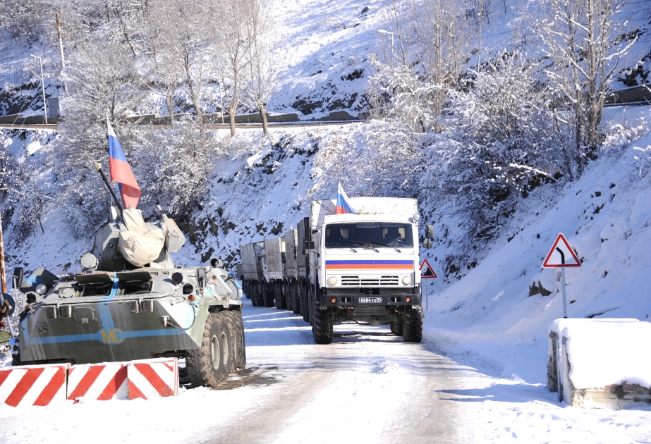 Russian peacekeepers’ supply vehicles passed freely along Lachin-Khankandi road