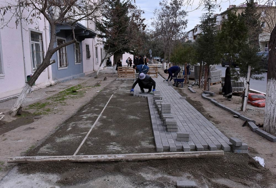 Polad Həşimovun adını daşıyan küçədə abadlıq işləri görülür