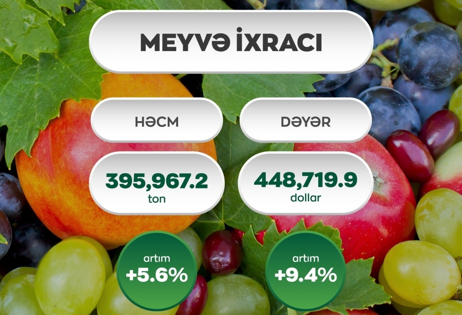 Aserbaidschan exportiert 2022 mehr als 390 Tausend Tonnen Obst
