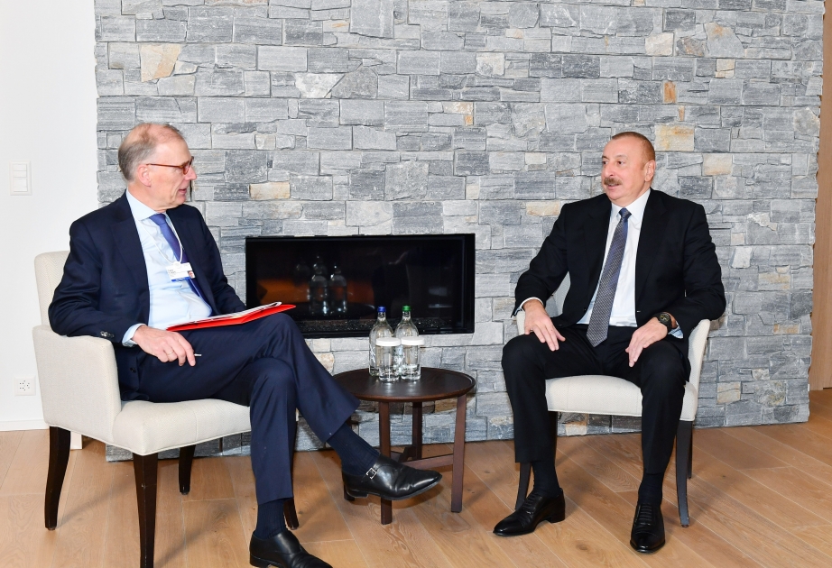 President Ilham Aliyev met with President and Chief Executive Officer of Carlsberg Group in Davos   VIDEO   