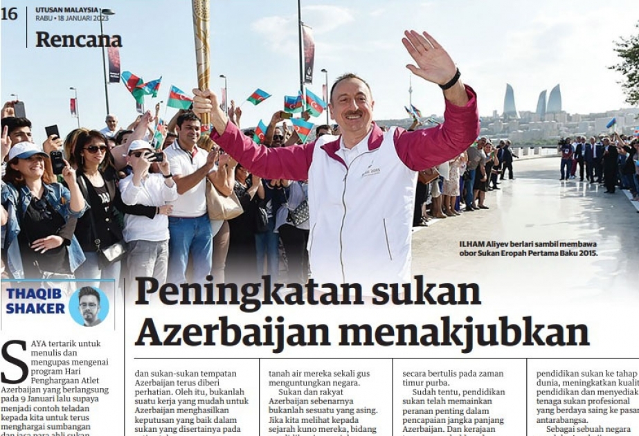 “Utusan Malaysia”: Azərbaycanın idman sahəsindəki uğurları göz qamaşdırır
