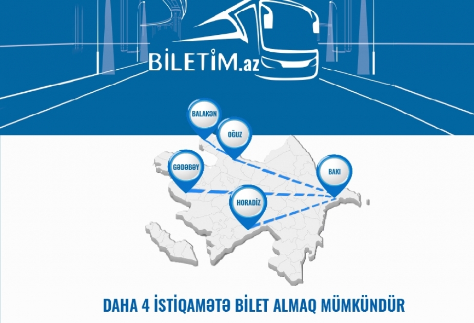 Daha 4 istiqamət üzrə “Biletim.az” portalından onlayn bilet almaq mümkün olub