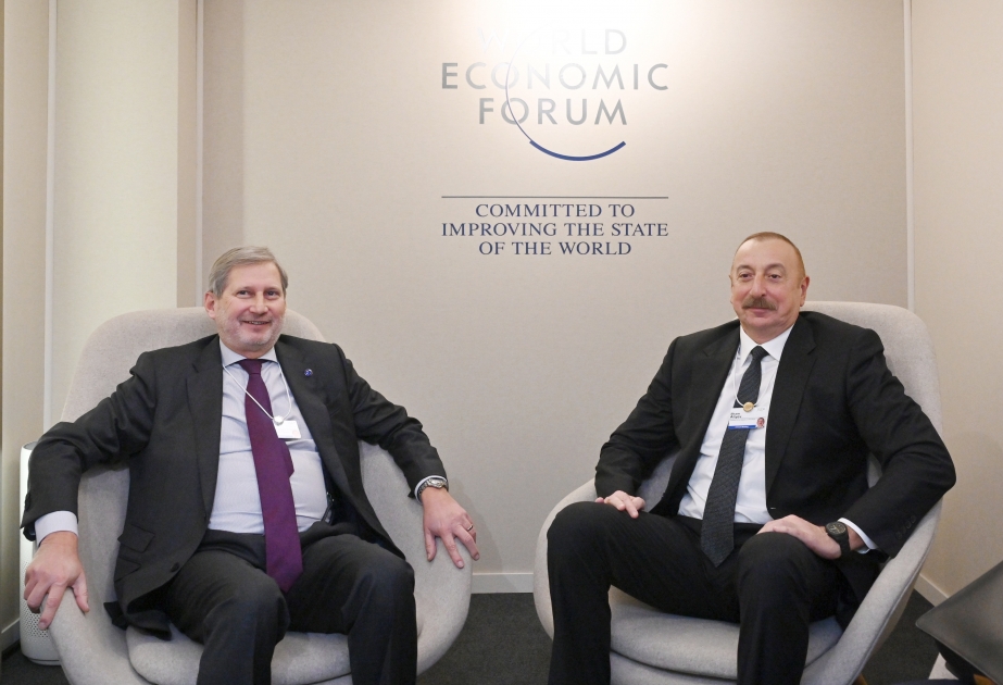 President Ilham Aliyev met with EU Commissioner for Budget and Administration in Davos VIDEO